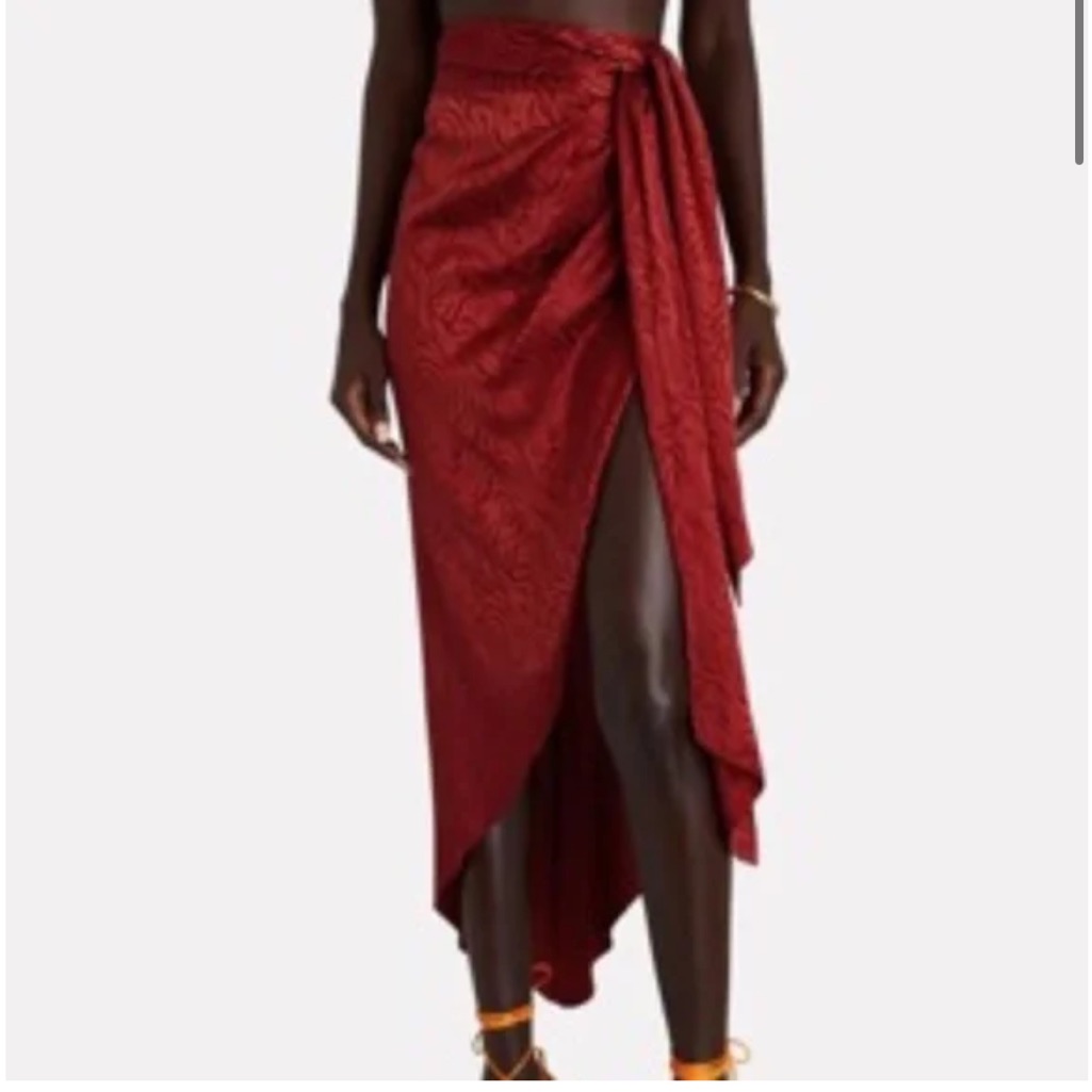 Nwt Ronny Kobo Collection Kit Silk Blend Jacquard Sarong Midi Skirt - Xl - $378